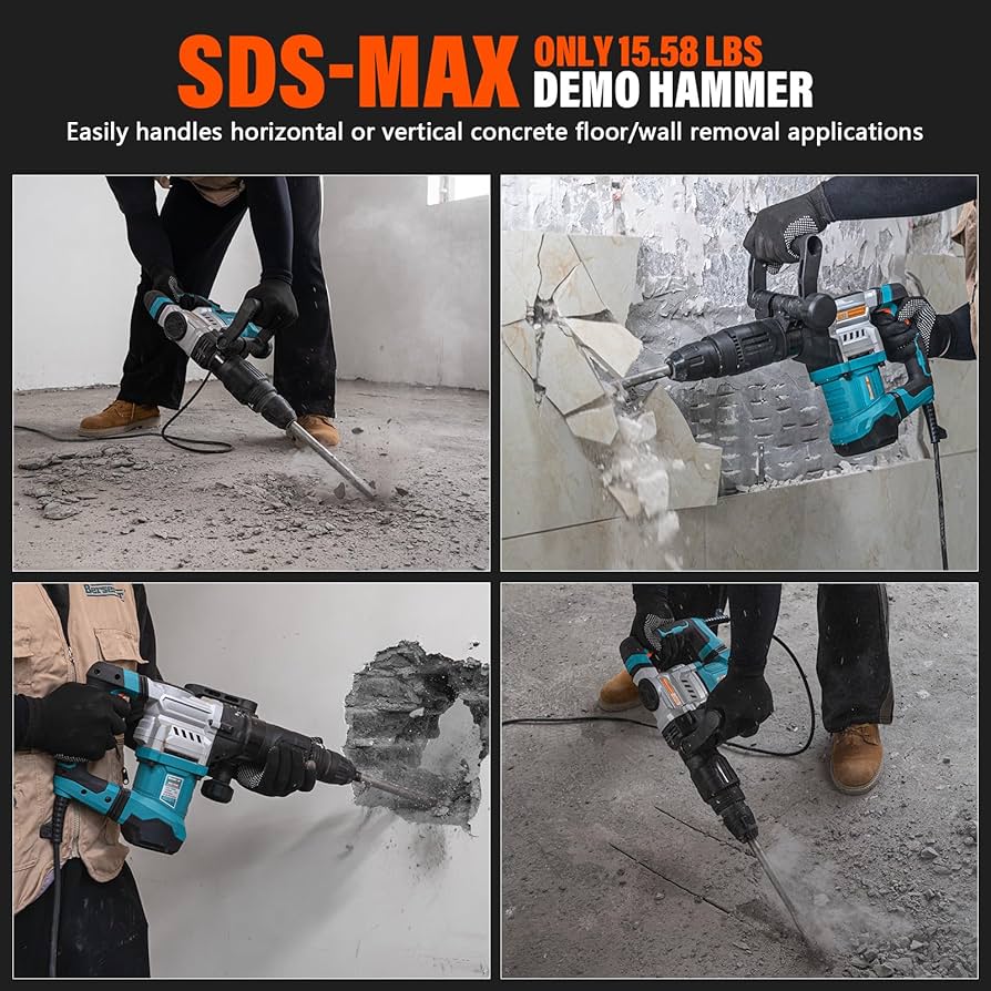Berserker 1300W 16-Pound SDS-Max Demolition Jack Hammer, 1-9